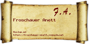 Froschauer Anett névjegykártya