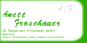 anett froschauer business card